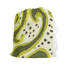Yellow Swirls Drawstring Pouches (xxl) by snowwhitegirl