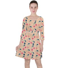 Heart Cherries Cream Ruffle Dress by snowwhitegirl