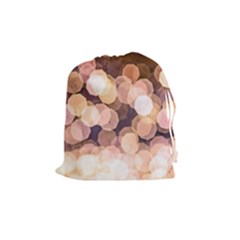 Warm Color Brown Light Pattern Drawstring Pouches (medium)  by FunnyCow
