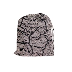 Earth  Dark Soil With Cracks Drawstring Pouches (large)  by FunnyCow