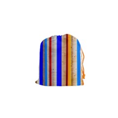 Colorful Wood And Metal Pattern Drawstring Pouches (xs)  by FunnyCow