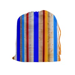 Colorful Wood And Metal Pattern Drawstring Pouches (extra Large) by FunnyCow
