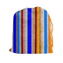 Colorful Wood And Metal Pattern Drawstring Pouches (xxl) by FunnyCow