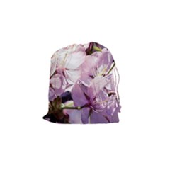 Sakura In The Shade Drawstring Pouches (small)  by FunnyCow