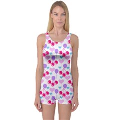 Pastel Cherries One Piece Boyleg Swimsuit by snowwhitegirl