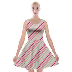 Candy Diagonal Lines Velvet Skater Dress by snowwhitegirl