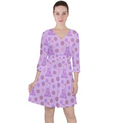 Violet Pink Flower Dress Ruffle Dress by snowwhitegirl