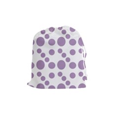 Violet Dots Drawstring Pouches (medium)  by snowwhitegirl