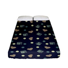 Blue Milk Hearts Fitted Sheet (full/ Double Size) by snowwhitegirl