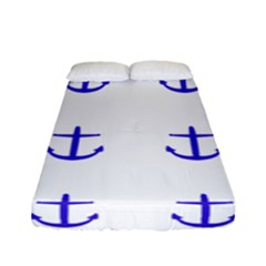 Royal Anchors On White Fitted Sheet (full/ Double Size) by snowwhitegirl