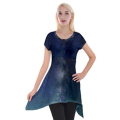 Galaxy Sky Short Sleeve Side Drop Tunic by snowwhitegirl