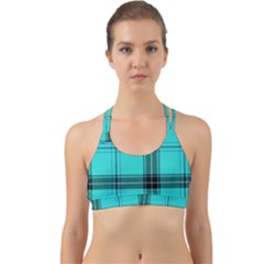 Aqua Plaid Back Web Sports Bra by snowwhitegirl
