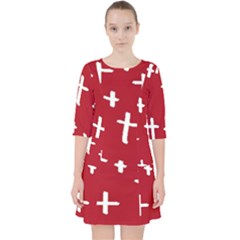 Red White Cross Pocket Dress by snowwhitegirl