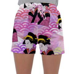Japanese Abstract Pink Sleepwear Shorts by snowwhitegirl
