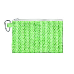 Knitted Wool Neon Green Canvas Cosmetic Bag (medium) by snowwhitegirl