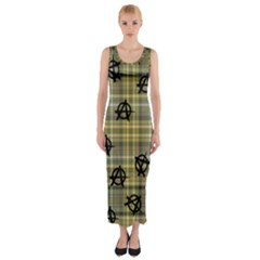 Yellow Plaid Anarchy Fitted Maxi Dress by snowwhitegirl