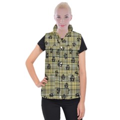 Yellow Plaid Anarchy Women s Button Up Vest by snowwhitegirl
