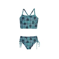 Aqua  Plaid Anarchy Girls  Tankini Swimsuit by snowwhitegirl