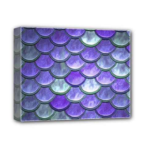 Blue Purple Mermaid Scale Deluxe Canvas 14  X 11  by snowwhitegirl