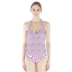 Eggs Pink Halter Swimsuit by snowwhitegirl