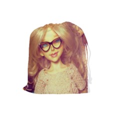 Girls With Glasses Drawstring Pouch (large) by snowwhitegirl
