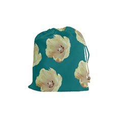 Teal Tulips Drawstring Pouch (medium) by snowwhitegirl