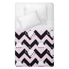 Pink Teapot Chevron Duvet Cover (single Size) by snowwhitegirl