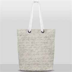 Handwritten Letter 2 Full Print Rope Handle Tote (small) by vintage2030