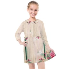 Roses 1944106 960 720 Kids  Quarter Sleeve Shirt Dress by vintage2030