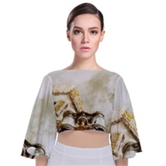 Background 1660942 1920 Tie Back Butterfly Sleeve Chiffon Top by vintage2030