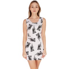 Pointing Finger Pattern Bodycon Dress by Valentinaart