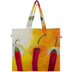 Three Red Chili Peppers Canvas Travel Bag by FunnyCow