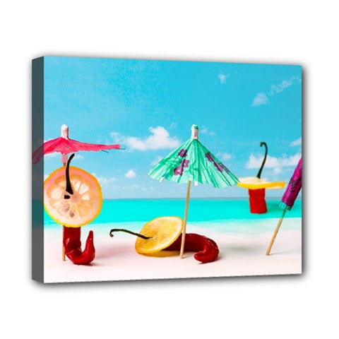 Red Chili Peppers On The Beach Canvas 10  X 8  (stretched) by FunnyCow