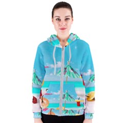 Red Chili Peppers On The Beach Women s Zipper Hoodie by FunnyCow