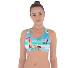 Red Chili Peppers On The Beach Cross String Back Sports Bra by FunnyCow