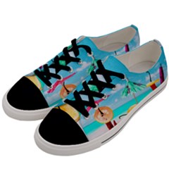 Red Chili Peppers On The Beach Men s Low Top Canvas Sneakers by FunnyCow