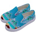Red Chili Peppers On The Beach Kids  Canvas Slip Ons View2