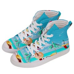 Red Chili Peppers On The Beach Men s Hi-top Skate Sneakers by FunnyCow