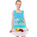 Red Chili Peppers On The Beach Kids  Cross Back Dress View1