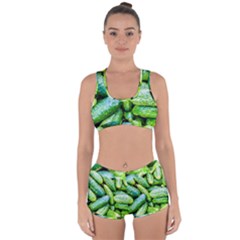 Pile Of Green Cucumbers Racerback Boyleg Bikini Set by FunnyCow