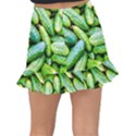 Pile Of Green Cucumbers Fishtail Mini Chiffon Skirt View2