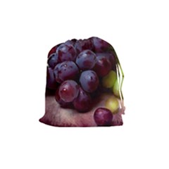 Red And Green Grapes Drawstring Pouch (medium) by FunnyCow