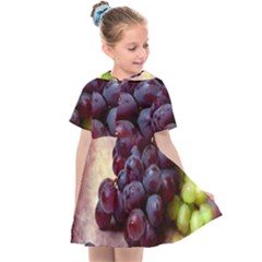Red And Green Grapes Kids  Sailor Dress by FunnyCow