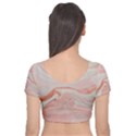 Pink Clouds Velvet Short Sleeve Crop Top  View2