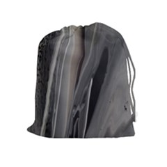 Black Marble Drawstring Pouch (xl) by WILLBIRDWELL
