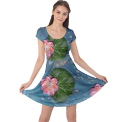 Water Lillies Cap Sleeve Dress by lwdstudio