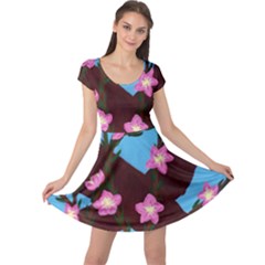 Cherry Blossom Branches Cap Sleeve Dress by lwdstudio