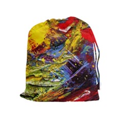 Yellow Chik 3 Drawstring Pouch (xl) by bestdesignintheworld