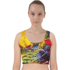 Yellow Chik 3 Velvet Racer Back Crop Top by bestdesignintheworld