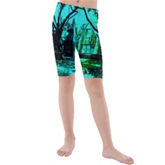 Hot Day In Dallas 50 Kids  Mid Length Swim Shorts by bestdesignintheworld